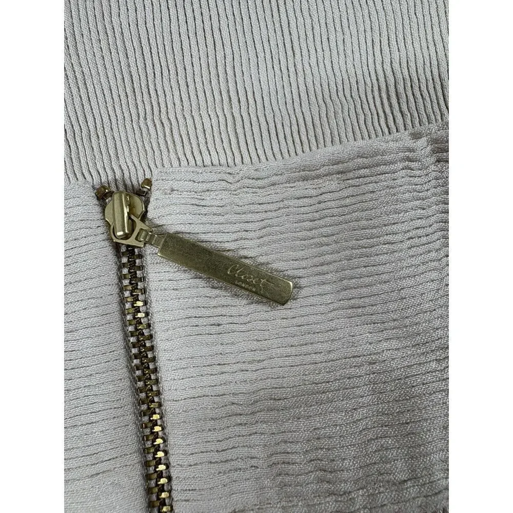 Closet London Skirt Womens‎ Size 4 Cream Ribbed Bodycon Minimalist Pencil NWT